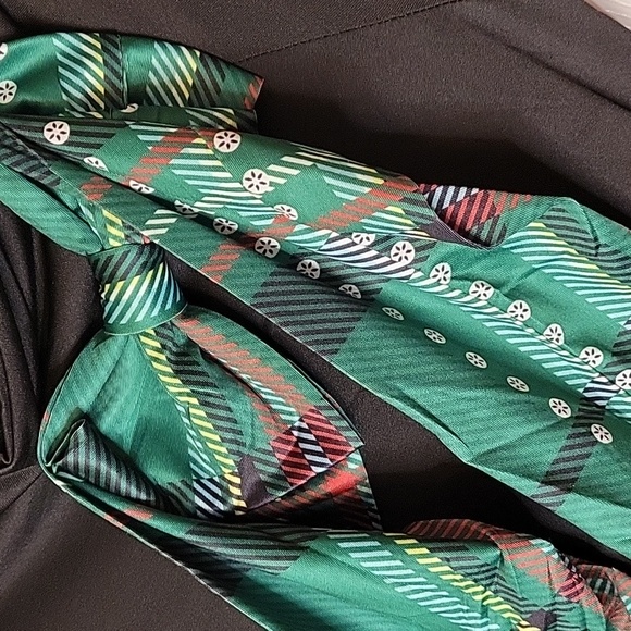 Cellabie Mock Neck Dress Black Green Plaid Small New Christmas - Picture 4 of 7